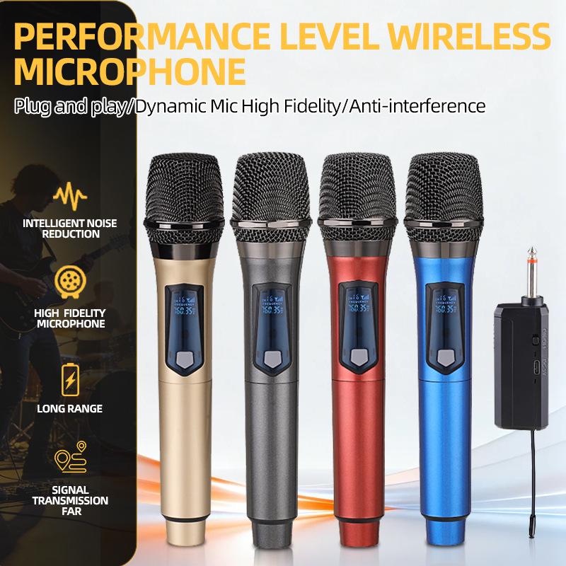 

108 Wireless Handheld Microphone Set for Family Singing, Outdoor Broadcasts, and Conferences Single Microphone чорний