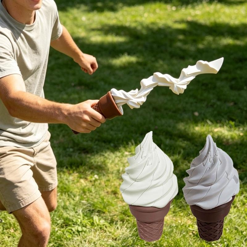 Ice Cream Desk Decors Toy, Stretchable 3D Printed Stress Relief Sensory Fidgeting Figurine for Students, Work Desks, and Shelf Display