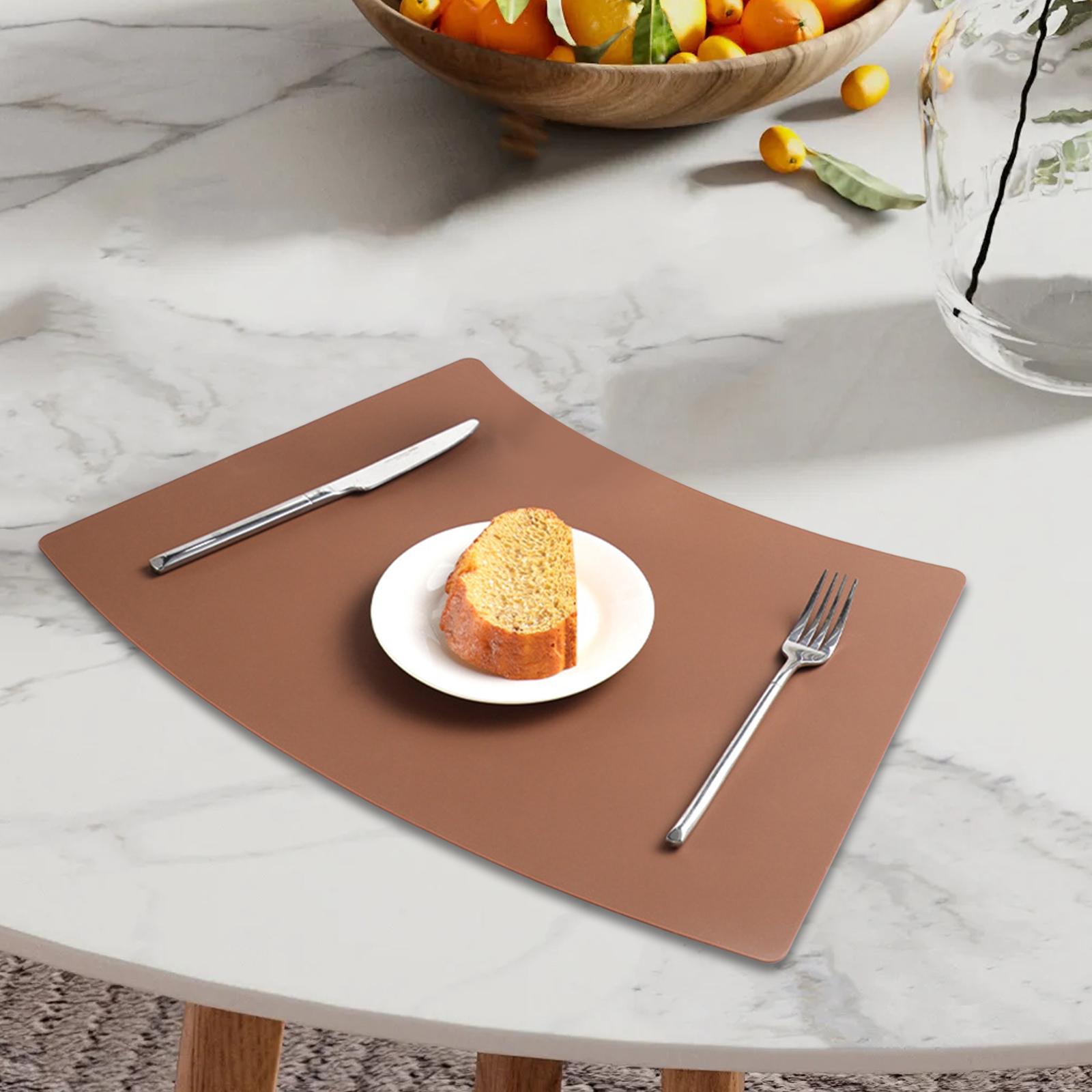 Silicone Placemat Waterproof Heat Resistant Decor Oilproof Washable Desk Mat коричневый