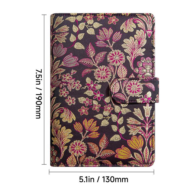 Creative A6 Loose-leaf Notebook with Zipper Bag - Macaron Floral Cash Budget Planner