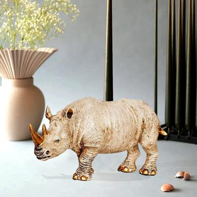 Home Decor Glücksbringer Nashorn Statue Tisch Akzent (1er-Pack, Off-White)