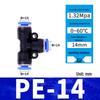 Pneumatic Nylon Air Hose Quick Connect Fittings: PU Straight, PY 5-Way, Cross 4-Way, PZA 3-Way, PE Connector with White/Blue Cap