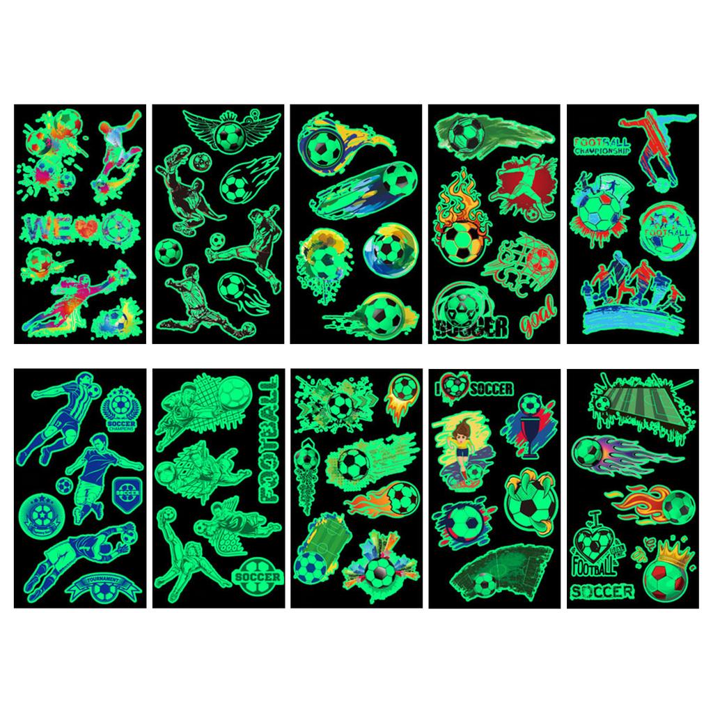 Glow In The Dark Football Stickers, Temporary Face Stickers For Fan Parties