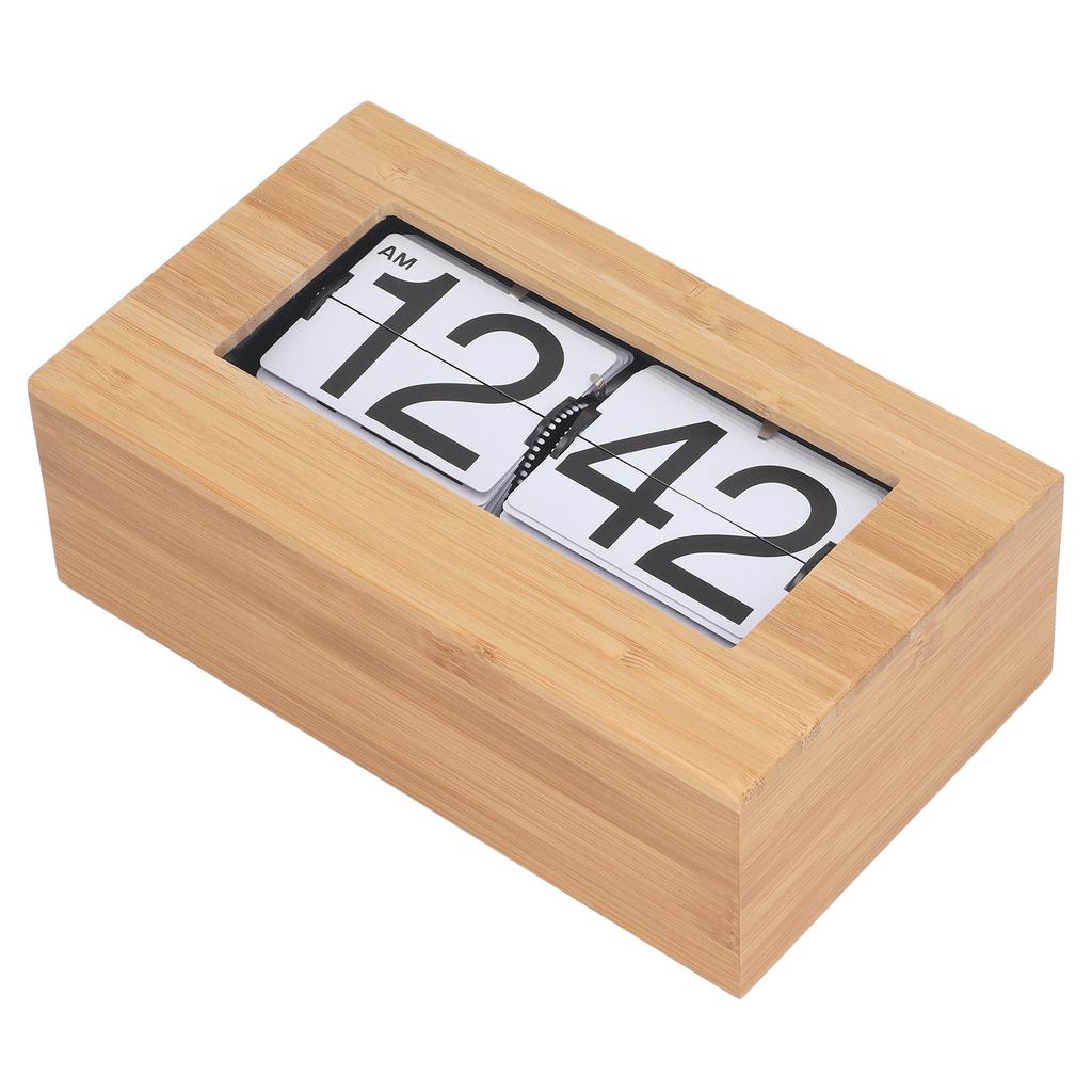 Auto Flip Clock Vintage Retro Large Number Flip Down Desk Table Clock for Home Living Room Office