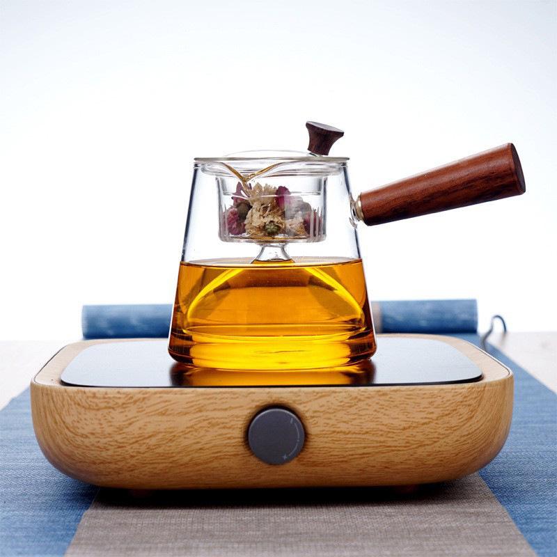 Handmade Heat-Resistant Glass Tea Infuser Pot with Strainer