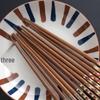ZISIZ Japanischer Stil Gestreiftes Holzstäbchen-Set