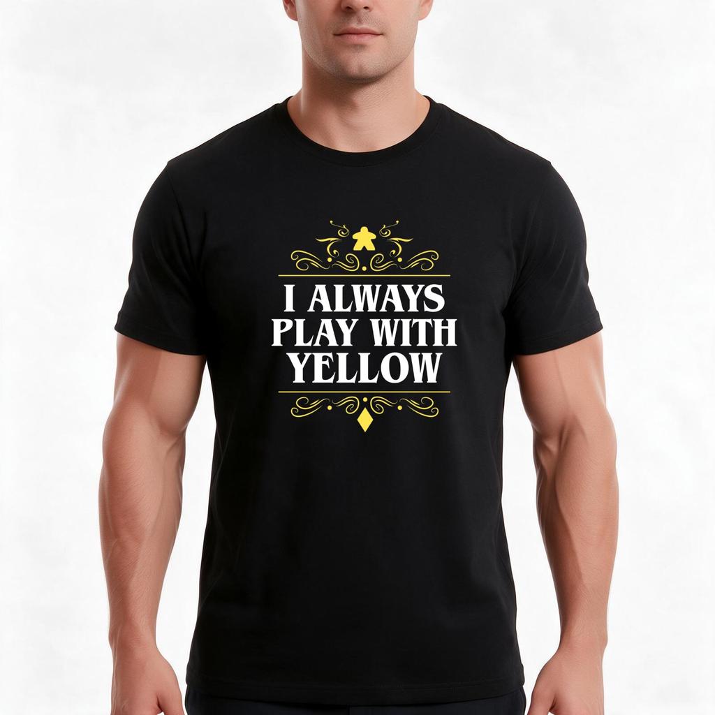 I Always Play With Yellow Board Games Addict Tshirt Summer Casual Cotton Tee Oversized Streetwear Tops Vintage Graphic Print