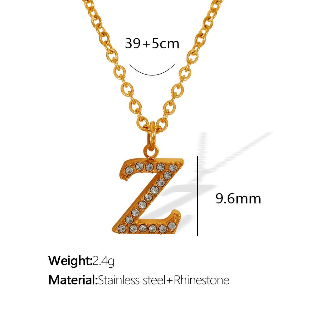 

Titanium Steel 26 Letters Elegant And Exquisite Pendant Necklace Light Luxury Fashion Collarbone Chain High Sense Versatile