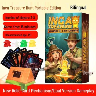 Chasse au trésor inca: Édition Portable - Jeu de Société de Chance et de Stratégie pour 3-8 Joueurs, Parfait pour le Plaisir en Famille & le Team Building