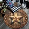 Star Emblem Round Area Rug,Carpet Rug for Living Room Bedroom Sofa Playroom Decor,Non-slip Floor Mat