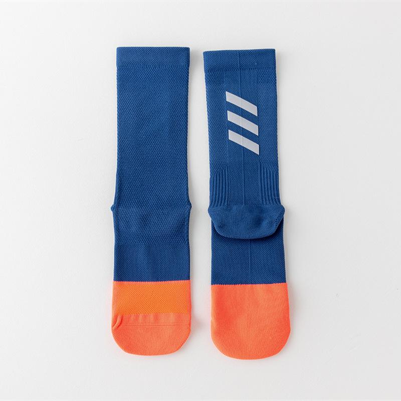 

Велосипедные носки Спортивные профессиональные компрессионные носки Велосипедные светоотражающие Влагоотводящие Дышащие Нескользящие Быстросохнущие носки men джинсовый синий