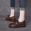 Handgefertigte Lederschuhe mit weicher Sohle, lässige kleine Lederschuhe für Damen, Herbst-Neuheit, bequeme Schnürschuhe aus Rindsleder, Retro-Damenschuhe, dicke Sohle