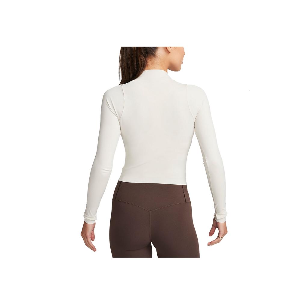 Nike Zenvy Serie Dri-Fit Einfarbig Lässig Schnelltrocknend Bare Skin Feel Rundhals Langarm T-Shirt Damen Tops Hellrotbraun FN3023-104