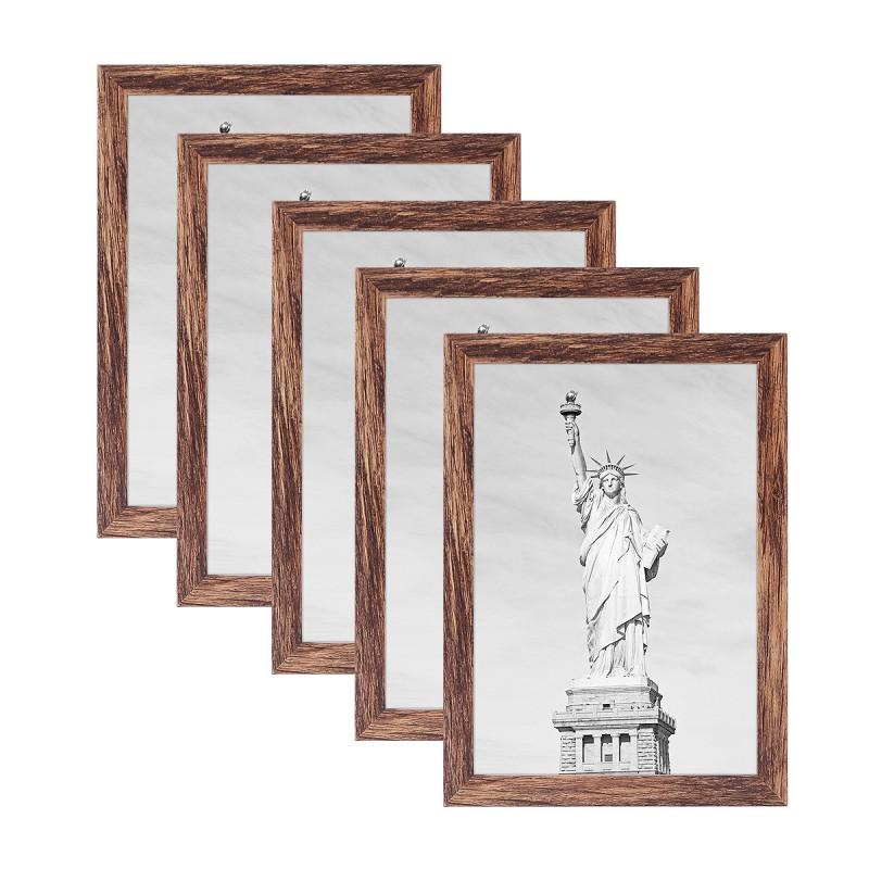 Handcrafted Wooden Rotating Clip Photo Frame Set 5pcs 6x8 7x10 A3 A4 Wall Decor Living Room Bedroom Office