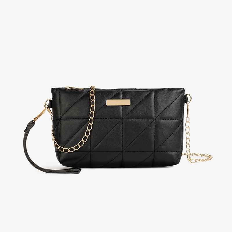 

Классическая вышитая маленькая квадратная сумка женская сумка модная универсальная цепочка на плечо сумка для мобильного телефона чёрный