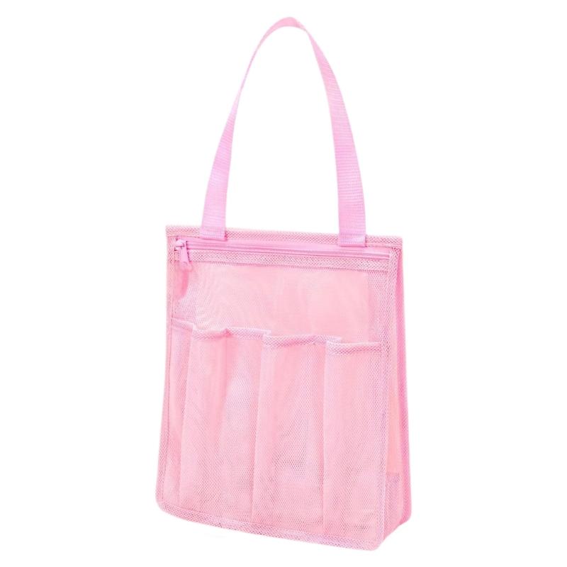 Quick Drying Mesh Beach Pack Bag With Hanging Hook Multipurpose Bathroom Storage for Pool Camping Dorm