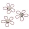 3Pcs Shoe Brooch Cute Colours 6cm Rhineston Wide Flower Shape Clothing Brooch for Shoes Bag Wedding DressPink Mesh