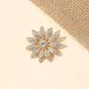 Elegant French Luxury Rhinestone Flower Brooch: High-End Fashion Pin for Suits