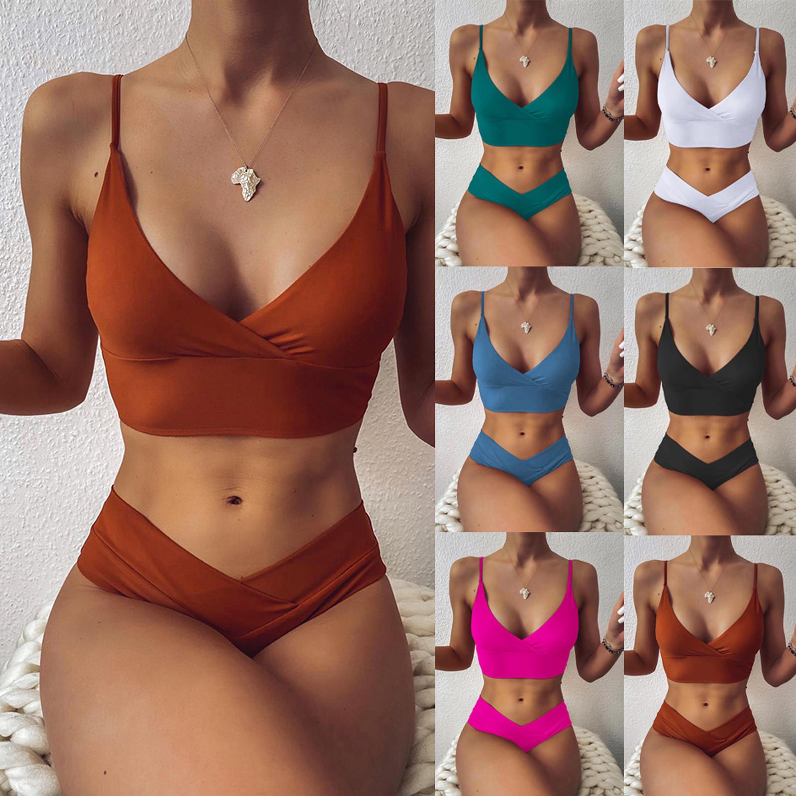 

(Отличный дом)Женщины Bandeau Bandage Bikini Set Push-Up Бразильские купальники Пляжная одежда Купальник