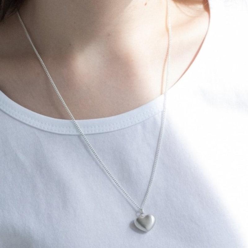BEFORE MOONRISE [Silver 925] Layer Textured Heart Necklace SN204 - 2length