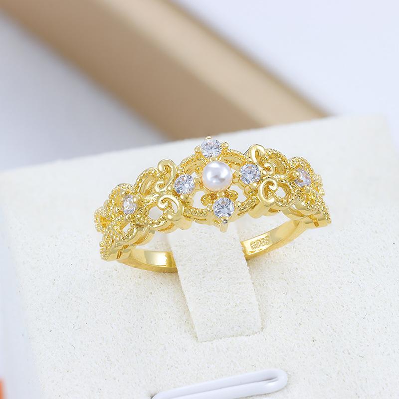 Light Luxury Jewelry Ring Vintage Hollow High Quality Boutique Jewelry for Ladies Attending Event Party Wedding Rings for Women