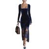 French Style Lace Patchwork Evening Party Dress for Women, Elegant Ladies Cocktail Gown for European & American, Formal Occasion Dress