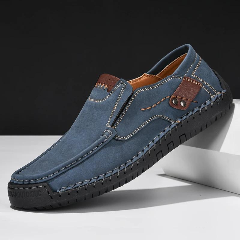 New Soft Men Loafers Slip On Leather Casual Shoes For Men Plus Size 39-48 Flats Sneakers Handmade Design  Shoes