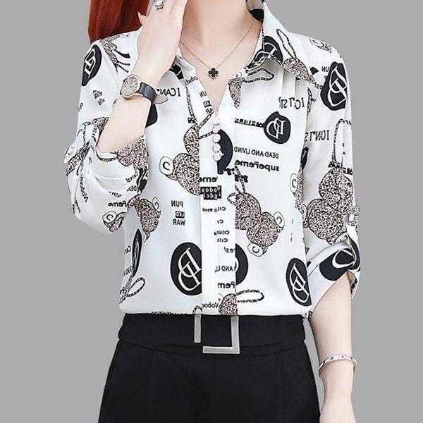 Women's Chiffon Shirt Summer Dress Fashionable Shirt Mid Sleeve Top Women's Small Shirt