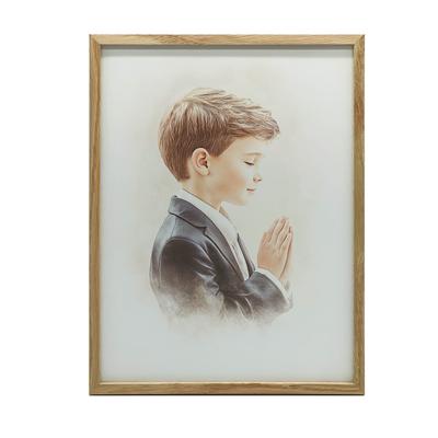 First Holy Communion Souvenir - Boy First Holy Communion Souvenir - Boy, 30X40 Cm, Black Aluminum Frame, 230 Gsm Matte Paper
