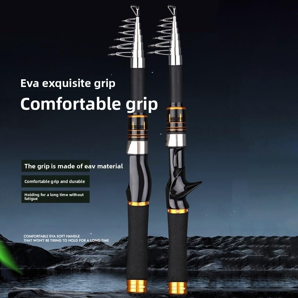 Portable Telescopic Fishing Rod 34cm Storage Ultra Short Mini Fishing Pole 1.6m-2.1m Length Thin Fishing Hand Pole Stream Lake