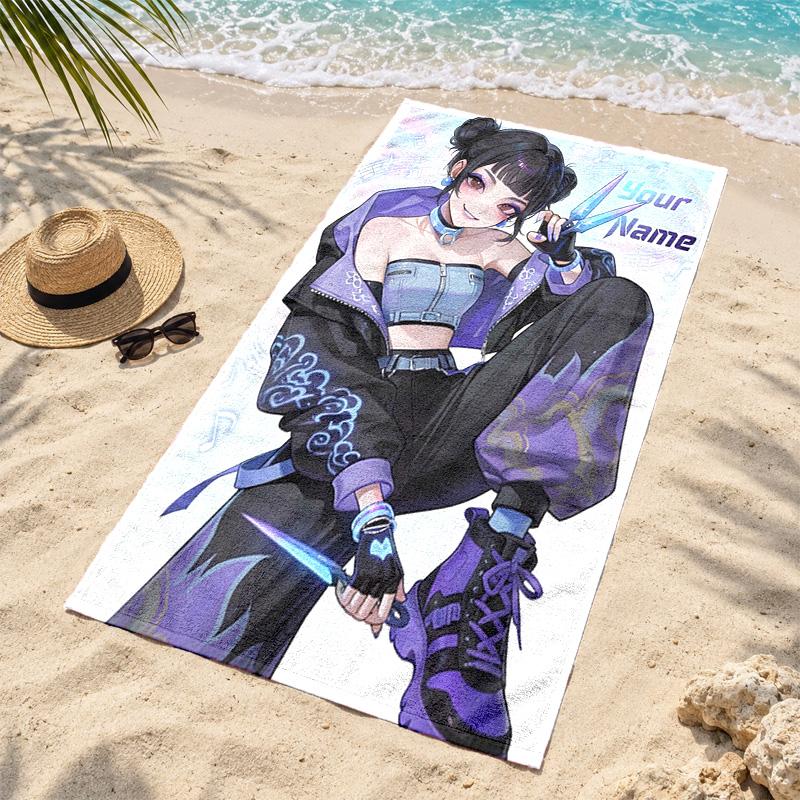 Kpop demon hunters Custom Name Beach towels also serve as bath towels summer essential a musthave for the outdoors the beach and the pool