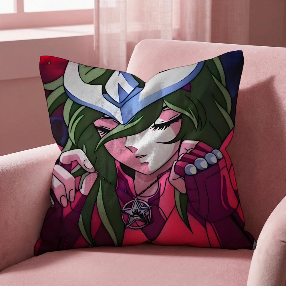 Saint Seiya Cushion Cover Multi-Scene Pillow Cover for Home & Car - Reversible, Soft & Durable for Daily Use