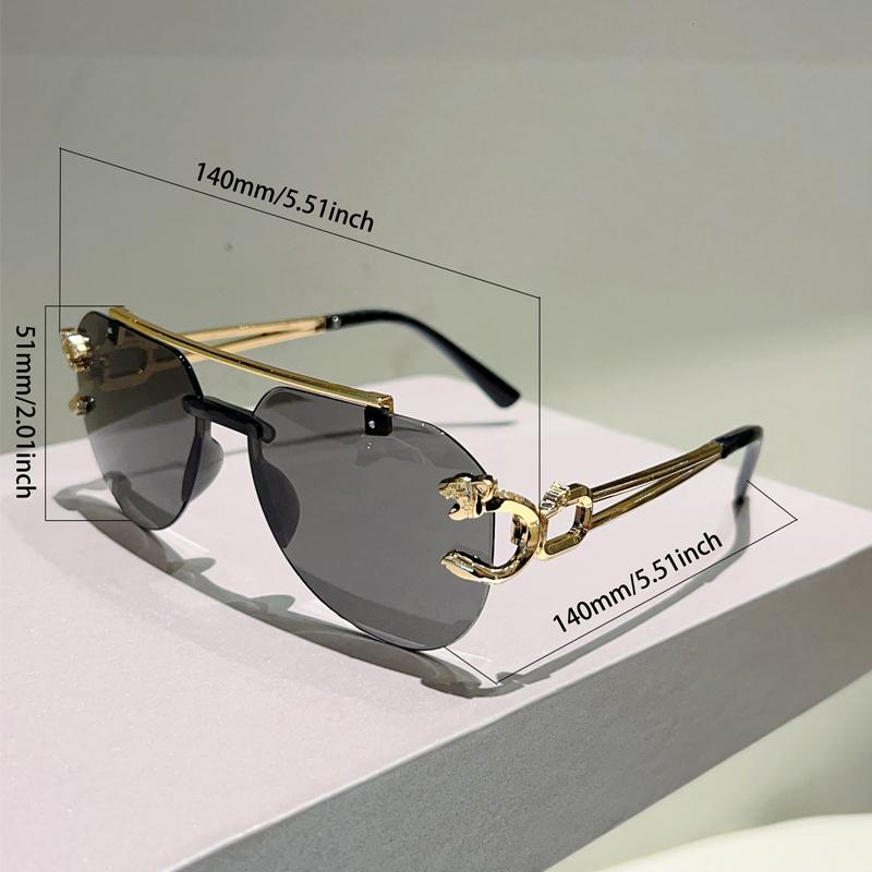 Rimless Pilot Sunglasses Men Fashion Vintage Gradient Casual Shades Women Trendy Brand Design Outdoor Decor Sun Glasses