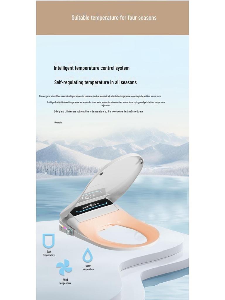 110V Smart Toilet Seat: Automatic Flip, Instant Heating, Electric Flush, Drying, Heated Seat