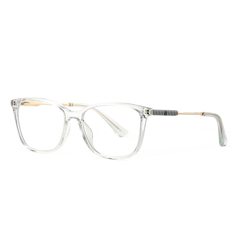 TR90 Metal Square Prescription Glasses Frames for Women Pink Eyewear