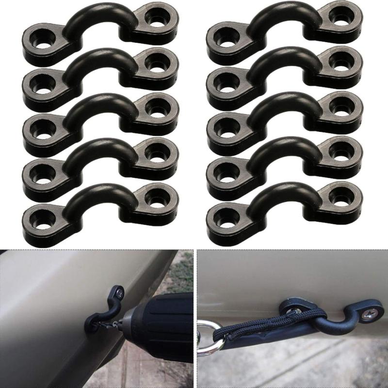 10Pcs Kayak Pad Eye Kit With 20Pcs Screws Accessories Nylon Bungee Deck Loops Kayaking Replacement Parts For Canoe Rigging