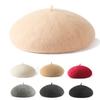 Wool Beret Hat Women's Autumn and Winter Big Head Circumference British Retro Octagonal Painter Hat