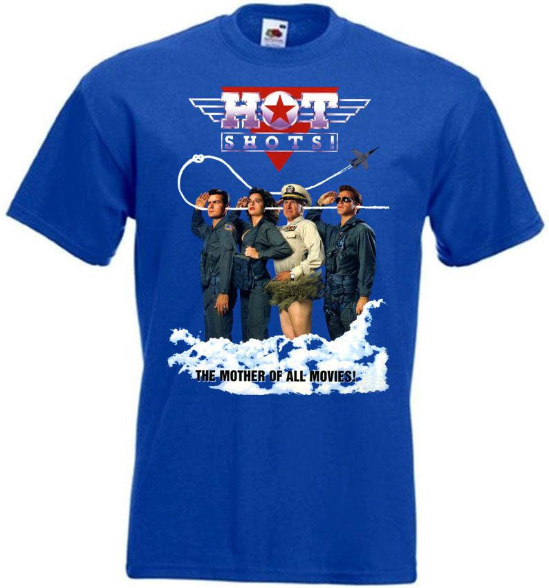 

HOT SHOTS 1 ver.2 Movie Poster T shirt Blue all sizes L