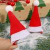 10Pcs New Santa Christmas Hat Clips Mini Handmade Christmas Hair Clips Red Hair Grips Barrettes Party