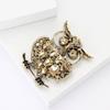 Spille a forma di gufo con strass vintage per donna, unisex, spille animali in vetro, uccello, decorazione per zaino, festa, accessori per abbigliamento