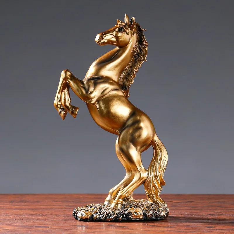 European Victory Horse Resin Statue, Elegant Animal Figurine for Living Room Cabinet, Office Desk Home Decor Ornament Gift