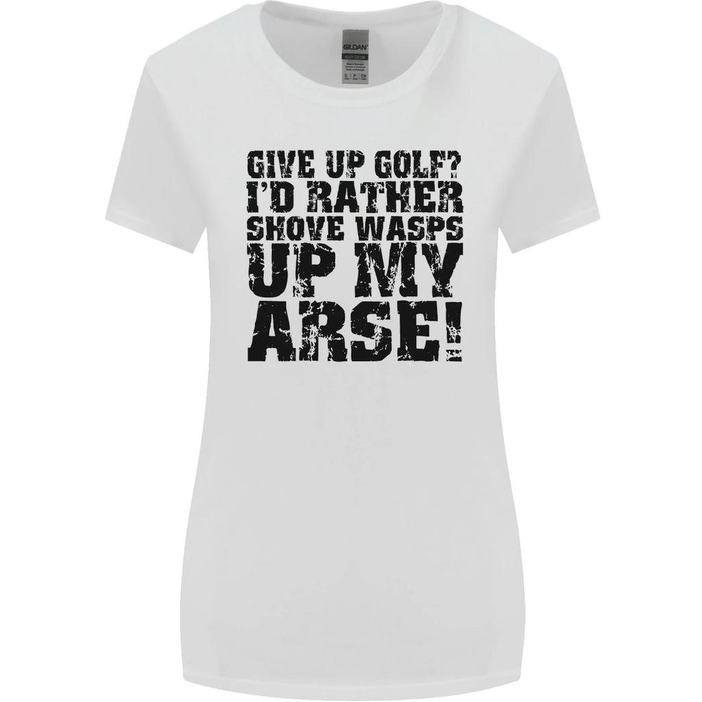 Give Up Golf? Funny Golfing Golfer Womens Wider Cut T-Shirt