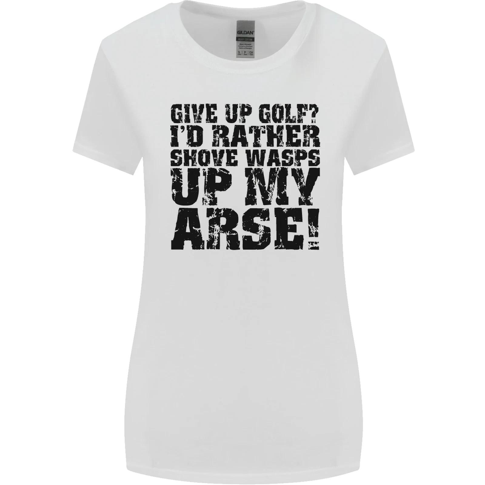 Give up Golf? Funny Golfing Golfer Womens Wider Cut T-Shirt S