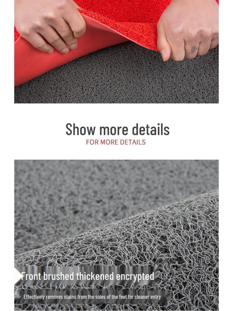 Welcome Red Silk Ring Commercial Entrance Mat - Dirt-Resistant, Anti-Slip PVC Floor Carpet.