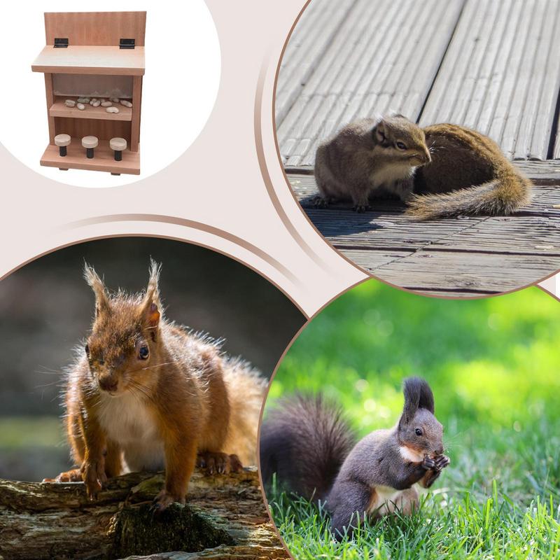 Squirrel Food Feeder Waterproof Chipmunk Feeder Wear-Resistant Sturdy Funny Novelty Removable Mounted For Backyards Gardens