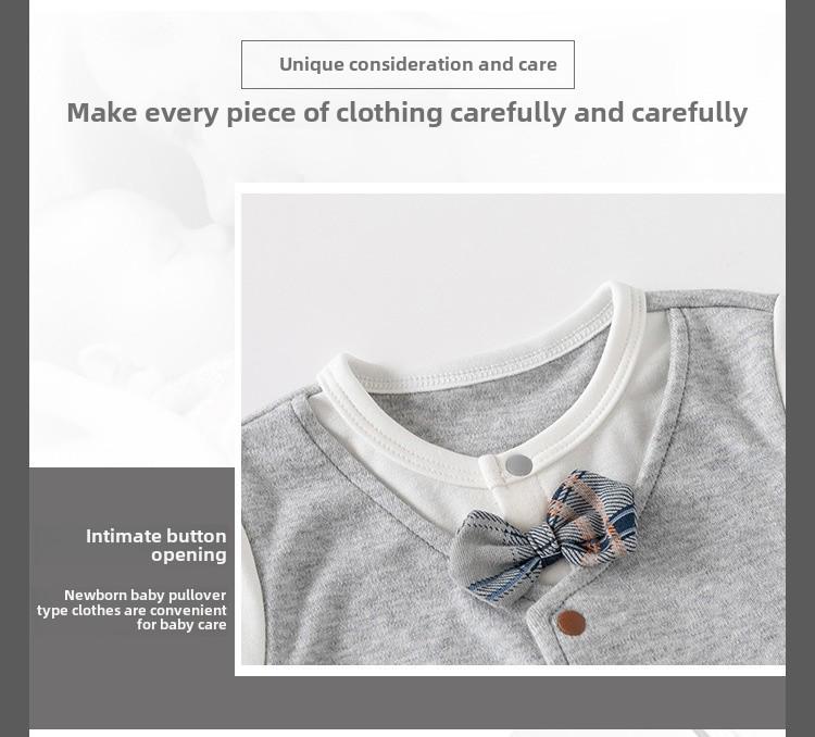 Długi rękaw męski kombinezon niemowlęcy na specjalne okazje (0-12m)