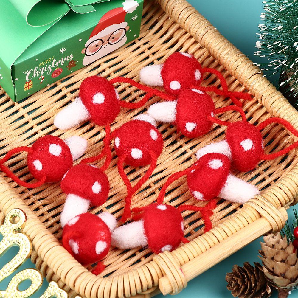 DIY Wedding Holiday Xmas Tree Felt Mushroom Hanging Ornament Christmas Mushroom