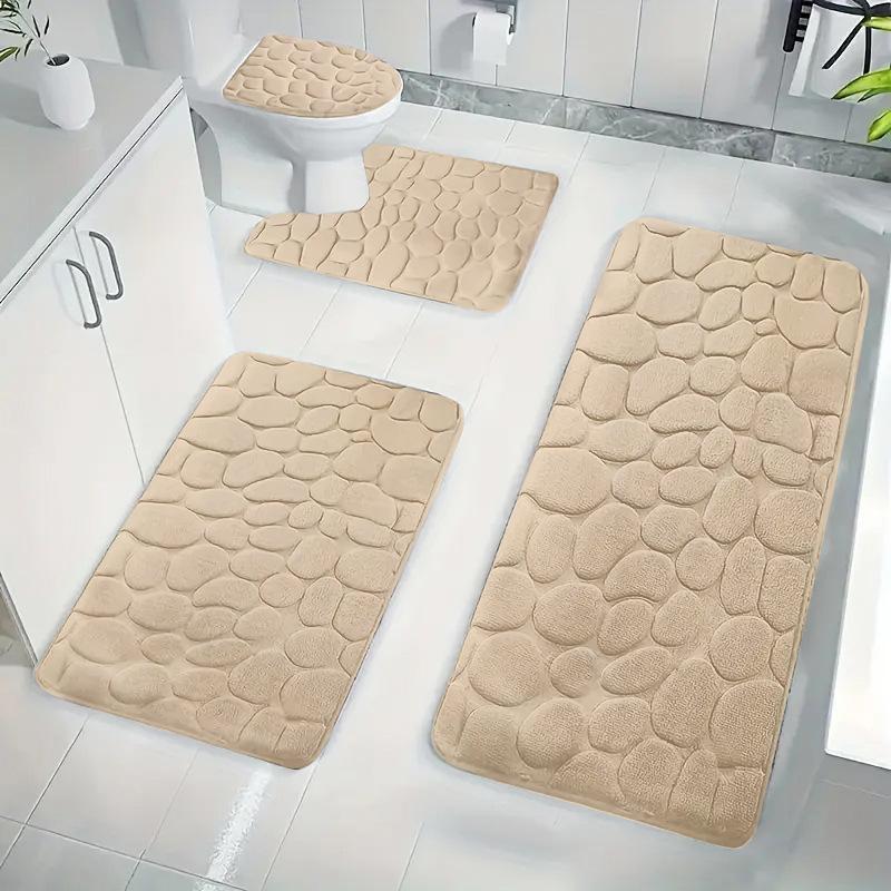 1-4 PCS Memory Foam Bathroom Mat Set - Ultra Absorbent, Non-Slip, Soft & Comfortable for Shower and Laundry Room Perfect for Home Decor