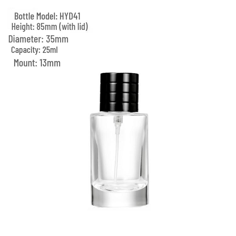 Transparent Spray Glass Bottle, 50ml/100ml, Round Bayonet Design for Perfume or Toner Refill