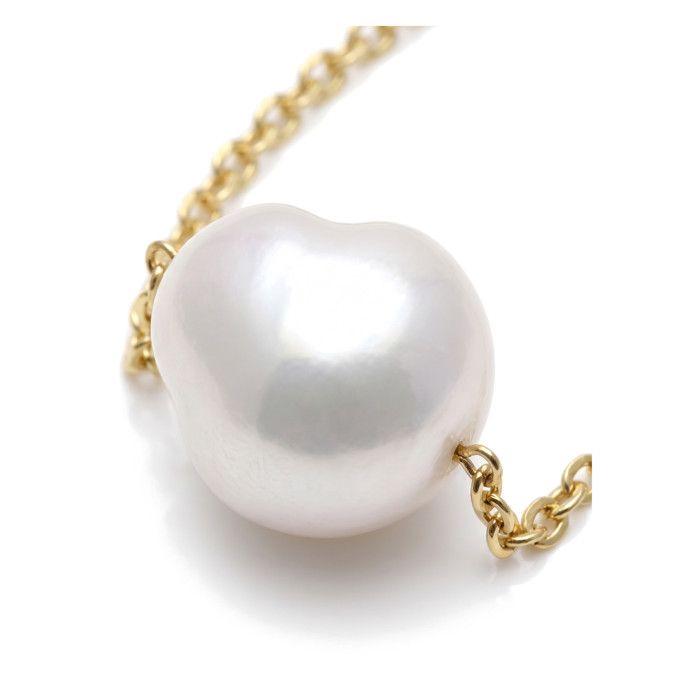 Collier - Pearls & Colors - Perle de Culture d'Eau Douce Baroque - Perle Blanche - Or Jaune 375/1000 - Qualité AAA+ - Femme